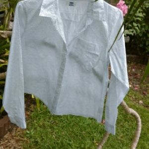 Blouse long sleeve small blue letter print